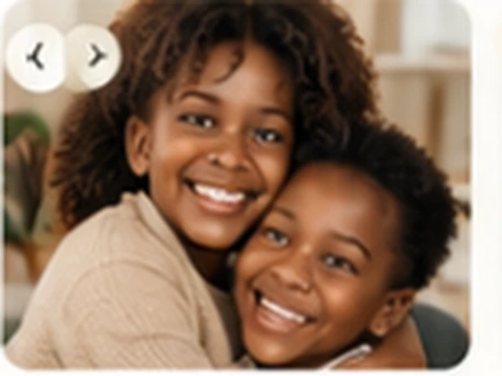 Parent and child smiling together